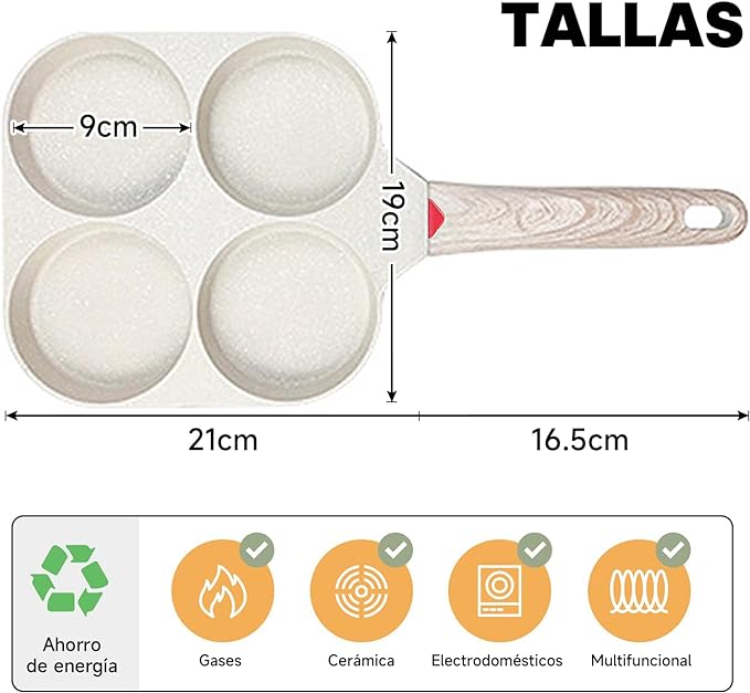 CookMaster: Maximiza tu Eficiencia en la Cocina con la Sartén de 4 Espacios