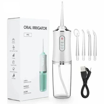 Aqua Clean - Irrigador Oral Impermeable Recargable Limpieza Dental Portátil con 3 Modos y Uso Doméstico